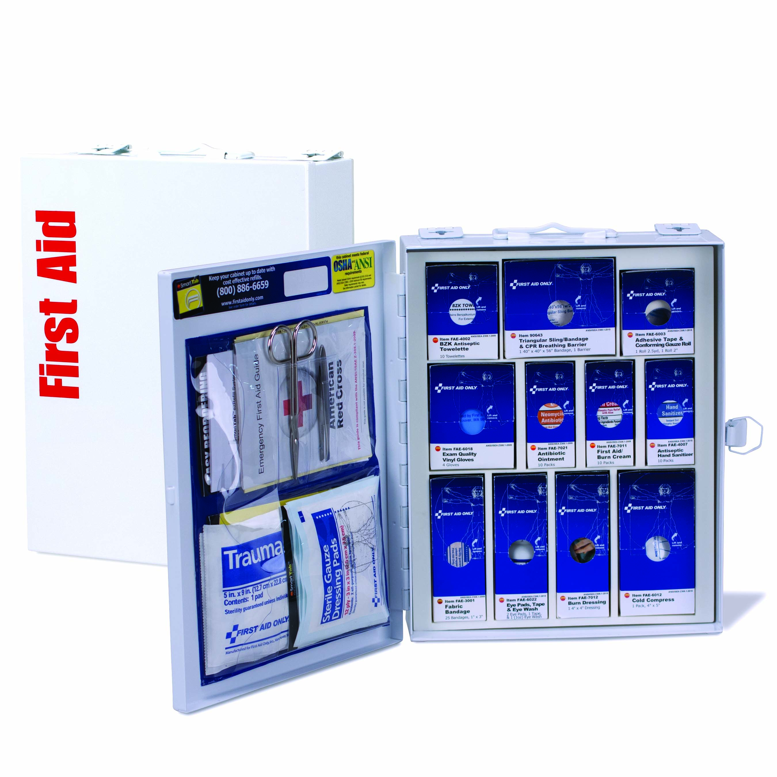 SmartCompliance!" 25 Person First Aid Cabinet - ANSI 2021 A Type I & II Compliant